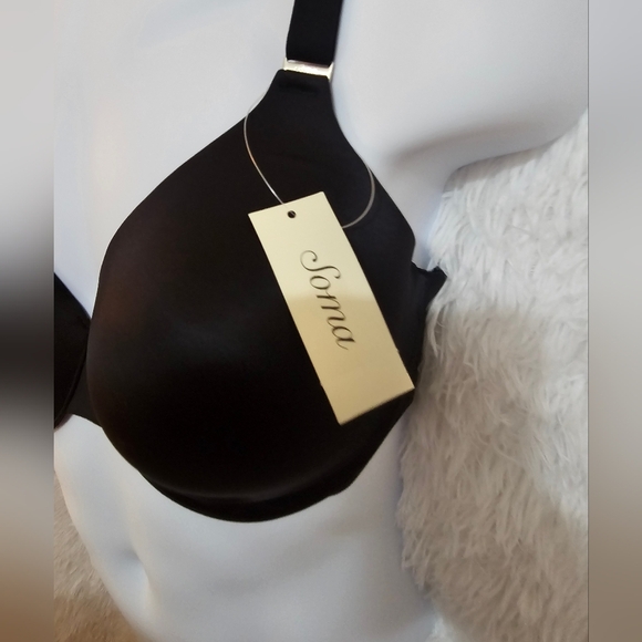 Soma Vanishing Back Black Underwire Bra Full Coverage Lightly Padded 38DDD - Picture 7 of 9